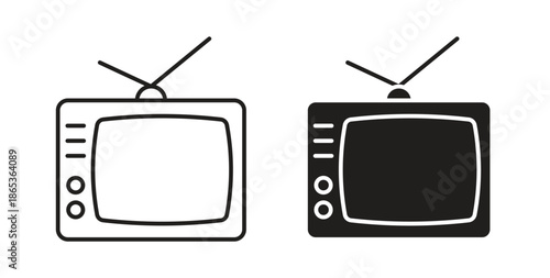 TV icons symbol. Simple, flat design for web or mobile app