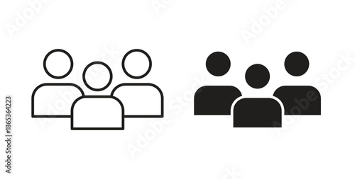 Users icons symbol. Simple, flat design for web or mobile app
