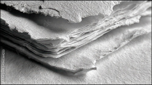 Wallpaper Mural Stack of fibrous material sheets displays rough, uneven edges in close up Torontodigital.ca