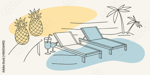 Summer Poolside Bliss with Tropical Drinks