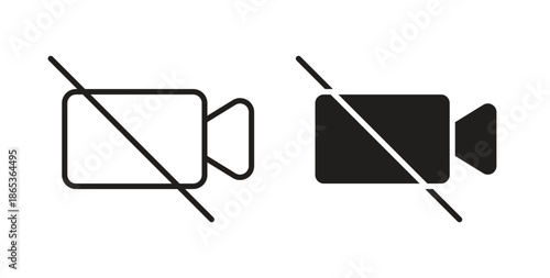 Video off icons symbol. Simple, flat design for web or mobile app