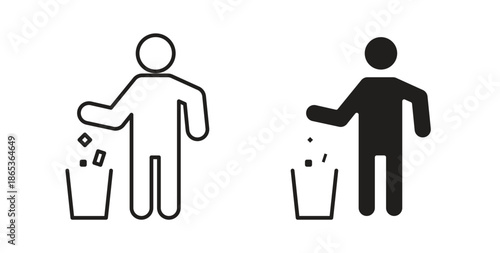 Waste Bin icons symbol. Simple, flat design for web or mobile app