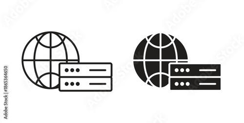 Web server icons symbol. Simple, flat design for web or mobile app