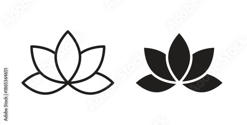 Water lily icons symbol. Simple, flat design for web or mobile app