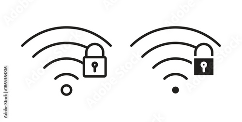 Wifi security icons symbol. Simple, flat design for web or mobile app