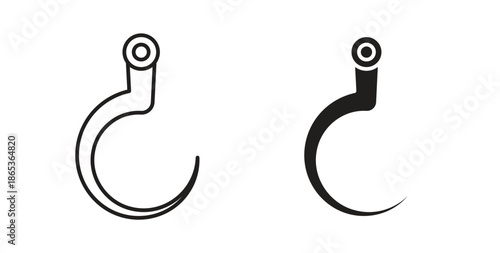 Winch hook icons symbol. Simple, flat design for web or mobile app