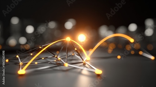 Wallpaper Mural Illuminated abstract structure shows energetic data flow across a digital network Torontodigital.ca