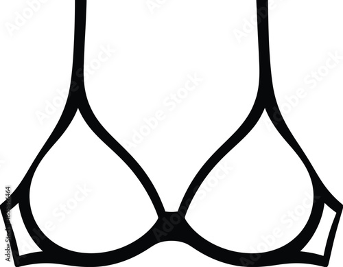 Minimalist bikini top illustration isolated on white background, Vector, illustration