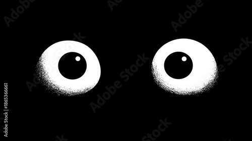 Creepy wide-open eyes peering from deep darkness, a mysterious and spooky gaze evoking fear, suspense, and being watched.