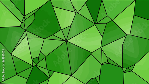 Vibrant green geometric pattern with polygonal shapes and black lines