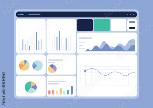 Analytics Dashboard UI with Charts, Graphs and Business Data Visualization