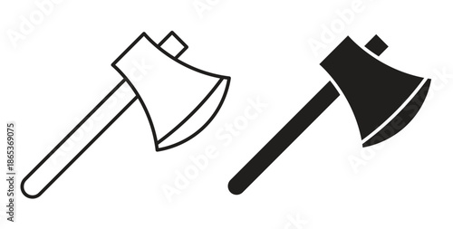 Axe icons illustration, editable stroke, flat design style isolated on white