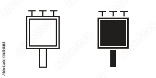 Billboard icons illustration, editable stroke, flat design style isolated on white