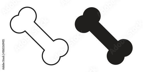 Bone icons illustration, editable stroke, flat design style isolated on white