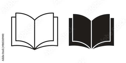 Book icons illustration, editable stroke, flat design style isolated on white