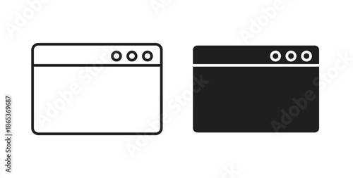 Browser window icons illustration, editable stroke, flat design style isolated on white