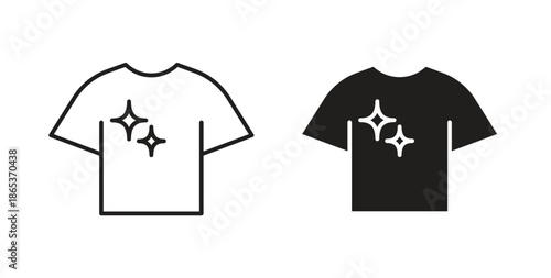 Clean Clothes icons illustration, editable stroke, flat design style isolated on white