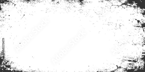 Abstract dark grunge background design featuring a vintage ink splash texture with a black paint splatter border and dirty liquid drop patterns in a vector illustration wallpaper