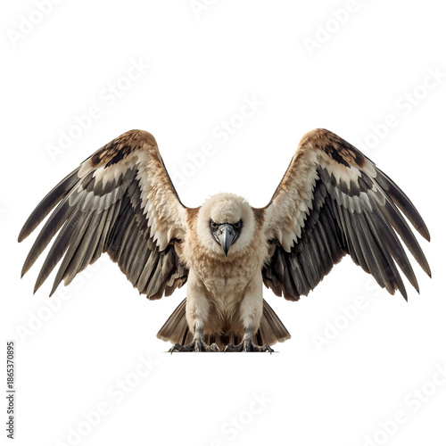 Vulture Spreading Wings in a Natural Setting During Daylight Hours