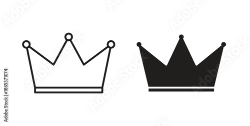 Crown icons illustration, editable stroke, flat design style isolated on white
