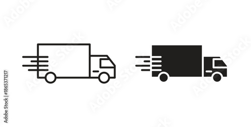 Delivery icons illustration, editable stroke, flat design style isolated on white