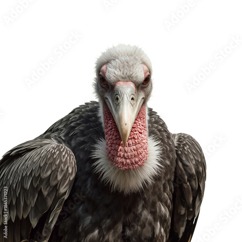 Majestic Bird With Unique Features Stands Against Plain Background