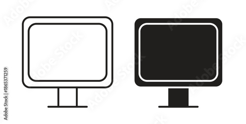 Desktop icons illustration, editable stroke, flat design style isolated on white
