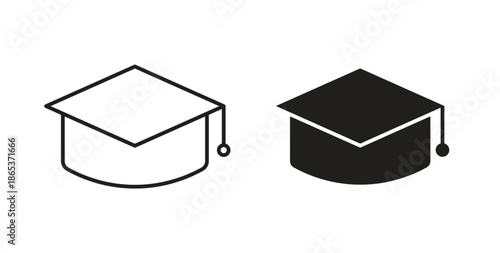 Education icons illustration, editable stroke, flat design style isolated on white