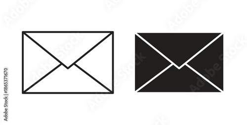 Email button icons illustration, editable stroke, flat design style isolated on white