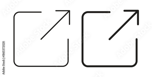 External link icons illustration, editable stroke, flat design style isolated on white