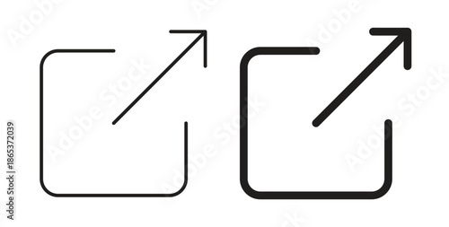 External link icons illustration, editable stroke, flat design style isolated on white