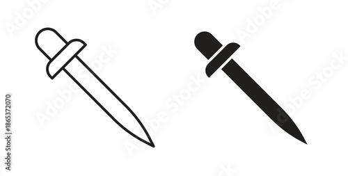 Eye dropper icons illustration, editable stroke, flat design style isolated on white