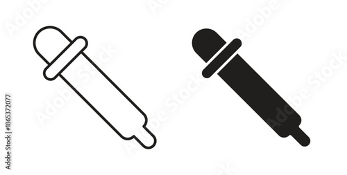 Eye dropper icons illustration, editable stroke, flat design style isolated on white