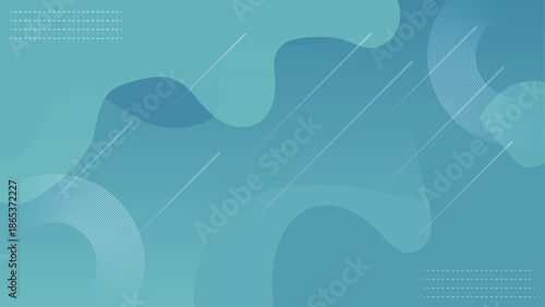 Abstract soft blue fluid waves background with overlapping organic shapes concentric circles and diagonal lines minimal modern vector design