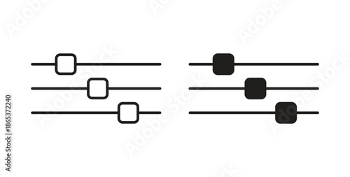 Filter Control icons illustration, editable stroke, flat design style isolated on white