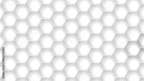 Abstract white 3d hexagonal honeycomb pattern background with subtle depth shadows geometric seamless grid modern minimal vector design