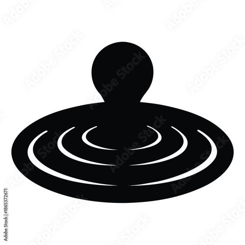 Abstract Water Ripples emanating from a Single Point in Bold Black