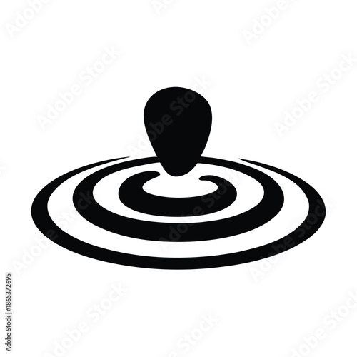 Stylized image of a water droplet creating expanding ripples on a surface
