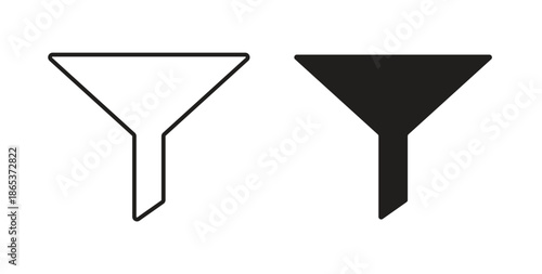 Funnel icons illustration, editable stroke, flat design style isolated on white