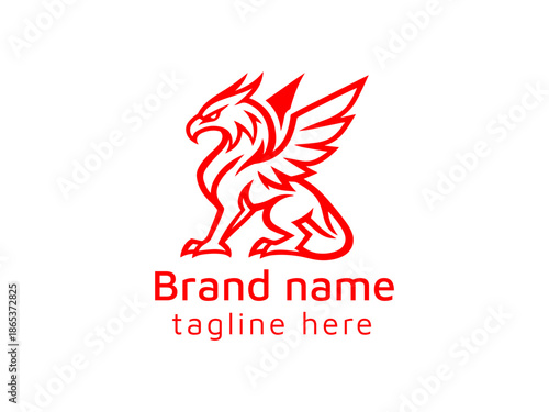 Griffin Mascot Logo Vector for Fantasy and Sports Branding