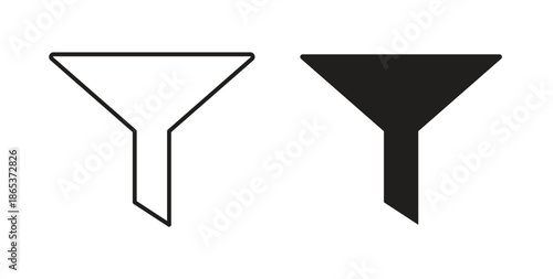 Funnel icons illustration, editable stroke, flat design style isolated on white