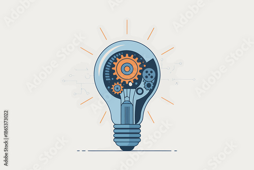 Illuminated Lightbulb with Gears