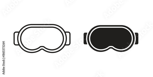 Free Download Goggles icons illustration, editable stroke, flat design style isolated on white - GFXLoad
