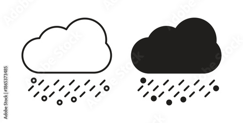 Hail icons illustration, editable stroke, flat design style isolated on white