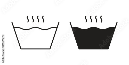 Hot Water icons illustration, editable stroke, flat design style isolated on white