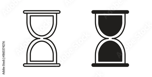 Hourglass icons illustration, editable stroke, flat design style isolated on white