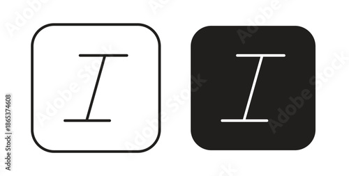 Italic button icons illustration, editable stroke, flat design style isolated on white