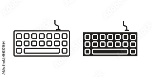 Keyboard icons illustration, editable stroke, flat design style isolated on white