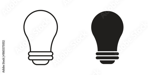 Lightbulb icons illustration, editable stroke, flat design style isolated on white