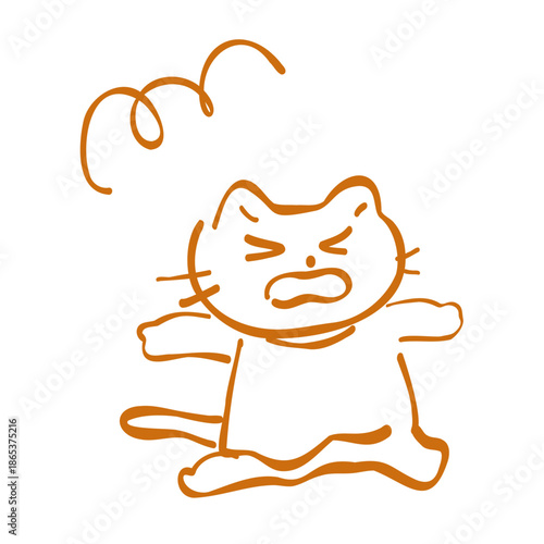 だだをこねる子猫のイラスト